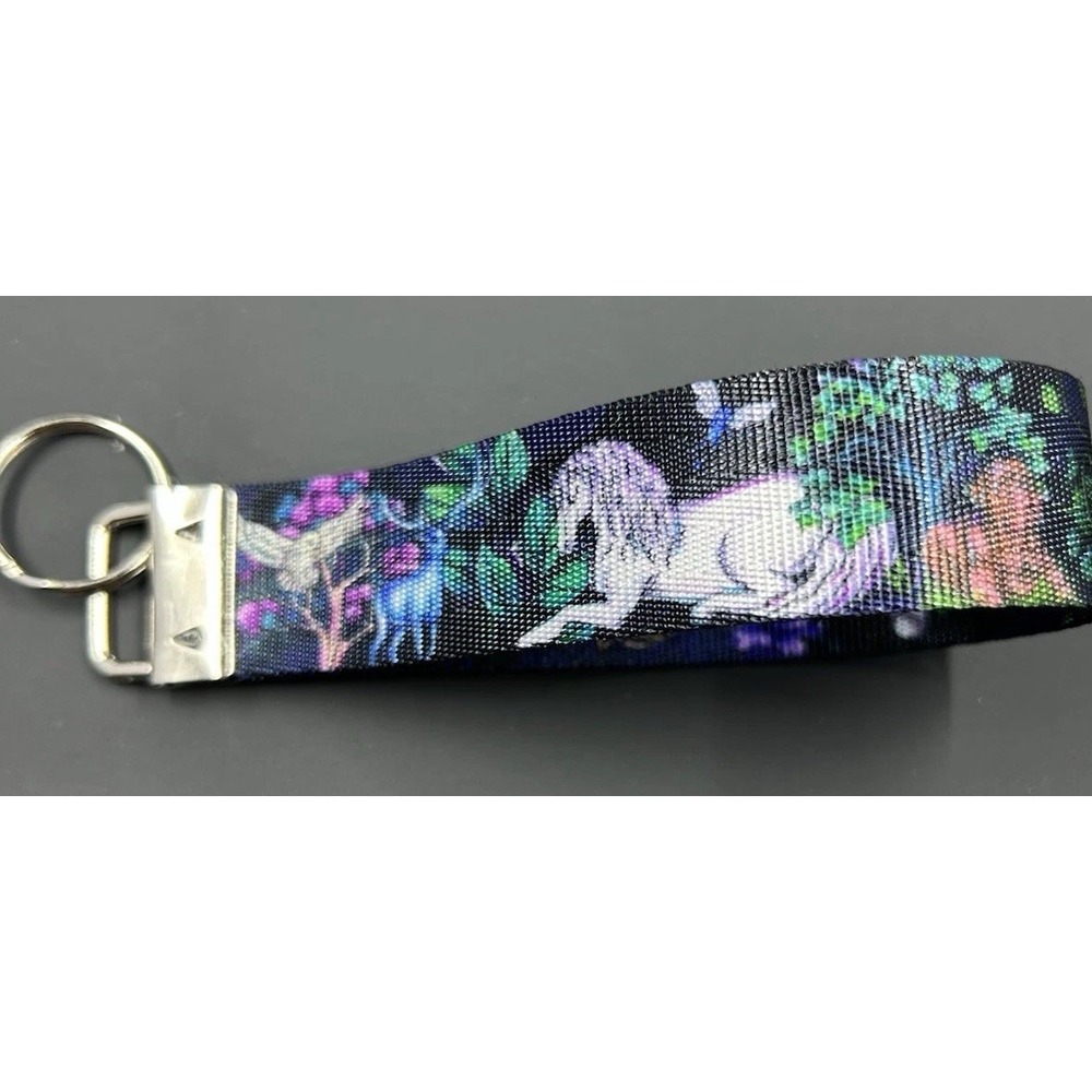 Handmade Forest Creatures  Key Fob Wristlet Lanyard Strap‎ 1" Wide Keychain